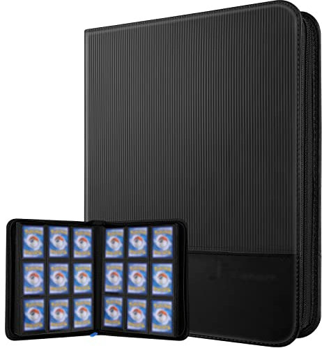 Sammelkarten Album 360 Karten, Karten Sammelalbum 9 Taschen 20 Seiten Sammelalbum Kartenordner Karten Halter Ordner Sammelmappe Sammelheft Kompatibel mit MTG, YuGiOh, GX EX Trainer, Ninjago Karten