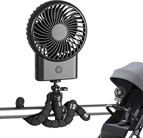 Ventilador portátil para cochecito,Ventilador de clip de asiento de coche para niños | Ventilador portátil para pulpo con trípode flexible de bricolaje, ventilador recargable para habitación Wenmin