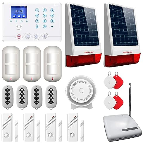 Wolf Guard W4Q-2W06 Home Security Alarm System, 19-Piece Kits