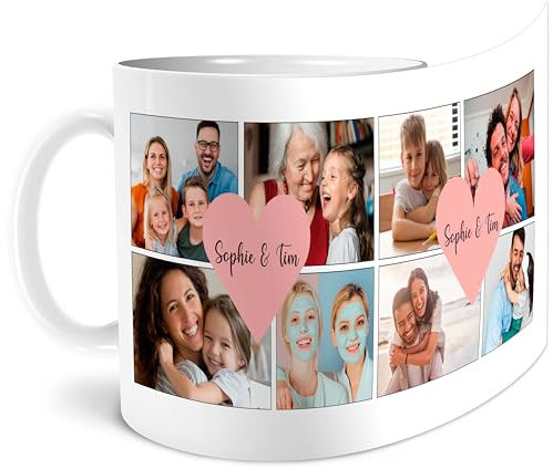 OWLBOOK® Tasse mit Foto | Personalisierte Geschenke für Frauen | Ostergeschenke für Erwachsene | Fotogeschenke | Muttertagsgeschenk | Mama Geburtstagsgeschenk | Fototasse Keramik 300 ml | Herz