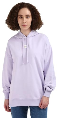 Calvin Klein Woven Label Oversized Hoodie J20j224063 Felpa con Cappuccio Donna (Pacco da 1)