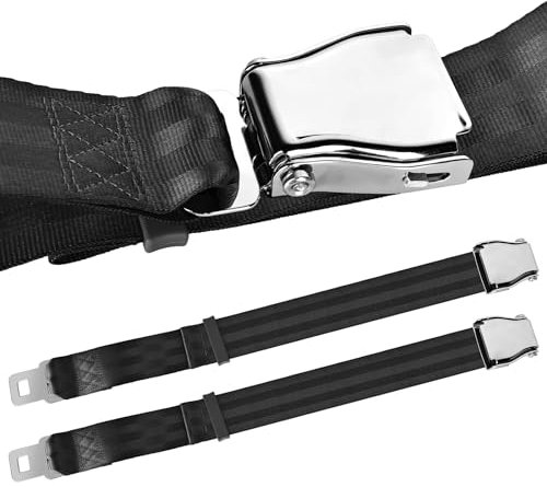 Sicherheitsgurt Verlängerung Gurtverlängerung Flugzeug, 2 Stücke Gurtverlängerung Universal Verstellbare Flugzeug Teile Anschnaller Verlängerung, Anschnallgurt für Schwangere Reisen, 20-80 cm