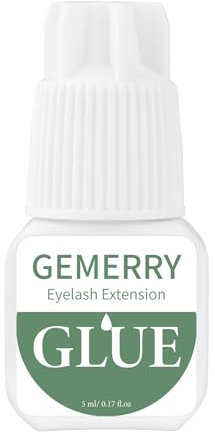 Colle Extension Cils Professionnel Extra Forte 5 ml Temps de séchage 1S / 8 Semaines de Rétention Colle Faux Cils Adhésif Noir Longue Durée GEMERRY Colle Extension Cils