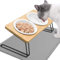 Otauoaea Gamelle Chat Surélevée - 2 Bols en Céramique Avec Support 15° Incliné et Tapis - Pour Chats et Petits Chiens