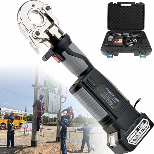 Outil Sertissage Hydraulique Pince Sertir Cosse Pince À Sertir Hydraulique Électrique,pour Câbles 10-300mm²,avec 11 Paires Matrices,Pince À Sertir Cosses Câbles Alimentée