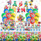 85pcs Super Ma Geburtstag Deko Party Geburtstagsdeko Luftballon und Tortendeko, Partygeschirr Kindergeburtstag Mitgebsel Ballon Dekoration-Servietten, Pappteller, Tischdecken, Banner, Pappbecher