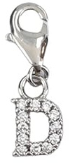 Depesche 11785-007 Charms Express yourself - Anhänger für Halsketten und Armbänder, Buchstabe D, versilbert, als kleines Geschenk