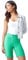 Roman Originals Stretch Shorts for Women UK Ladies Pull On Turned Hem Cut Off Bengaline Mom Boyfriend Boy Denim Casual Cropped Pants Capri Slim Fit Turn Up Summer Crops Mother - Pale Green - Size 10