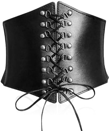 NYGGTYK 1 cinturón de corsé negro, corsé pirata para mujer, ropa de estilo gótico, cintura elástica, adecuado para la adaptación diaria de la ropa, juegos de rol, Negro , Gesamtlänge 65 cm, Breite