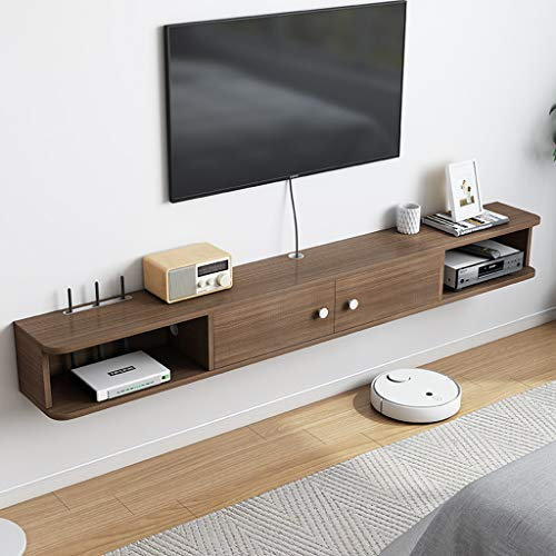 CNBYDK Set-Top-Box-Router-Schnickschnack, Aufbewahrungsregal, Schlafzimmer, Wohnzimmer, hängender Wandschrank, wandmontierter TV-Schrank, Wandregal, schweben