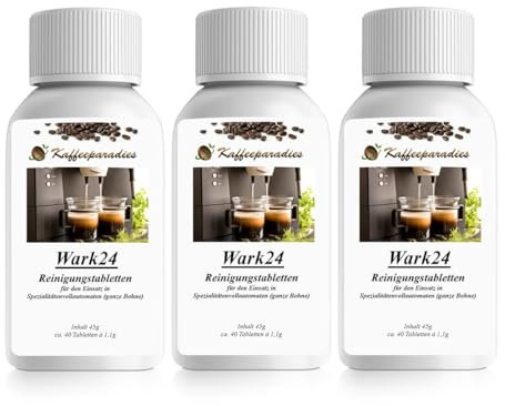 Wark24 3 x 40 Reinigungstabletten für Kaffeevollautomaten und Kaffeemaschinen, entfernt Kaffeefette und Rückstände, universell einsetzbar, verbessert den Kaffeegenuss