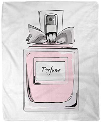 TradesForU Überwurfdecke, Haute Couture, Aquarell, Parfümflasche, Glamour, warm, gemütlich, Flanell, Heimdekoration, bequeme Decke für Couch, Sofa, Bett, 150 x 200 cm