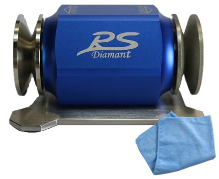 Duke-Handel Messerschärfer, Rollenschärfer, Rollenschleifer inkl. Mikrofasertuch, mit Ballig/Konvex X-Schliff trocken oder schnellem Wasserschliff in verschiedenen Ausführungen (Blau)
