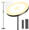 LED Uplighter Floor Lamp Living Room - 2700K-6500K Color Temperature, Modern Floor Lamp with Remote Control & Touch Control (Jet Black‌)