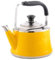 TIECHUINIUB Bouilloire à gaz sifflante en acier inoxydable 304 légère à induction avec bec verseur rétro traditionnel pour plaque de cuisson ou de cuisinière, cafetière, théière - Jaune |||| 1,5 l