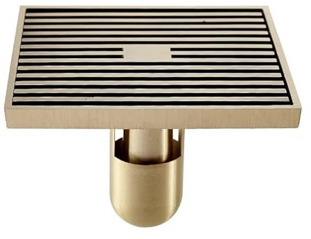 SkyjOy Drain de Douche carré 12x12cm, Filtre de Bain, Cheveux, Laiton Bronze Antique, Drain de Sol de Salle de Bains, Grille de déchets Siphon De Sol Exterieur