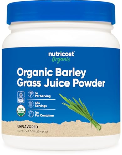 Nutricost Polvere biologica di succo d'erba d'orzo (0,5 kg) (non aromatizzato)