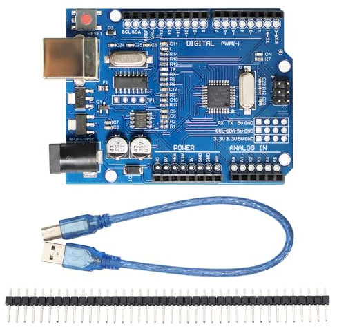 Rev3 Tarjetas de Desarrollo con 328 Microcontrolador Binghe 1 Piezas Rev3 Placa con USB Cable 16 MHz 2 KB para proyectos electrónicos Compatible con Arduino