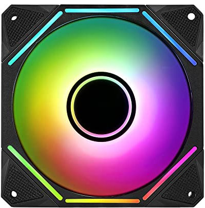 Vdaxvme Ventilador de PC ajustable ARGB Ventilador de refrigeración de 120 mm Control de refrigeración de computadora ARGB Case Fan Sync PWM 5V 3Pin