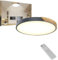 UISEBRT Deckenlampe LED Deckenleuchte Holz,Rund Leuchte Decke,2800K-6500K 96W Dimmbar Flachlampe für Wohnzimmer,Schlafzimmer,Badezimmer,Küche,Flur,kinderzimmer,Büro,Grau