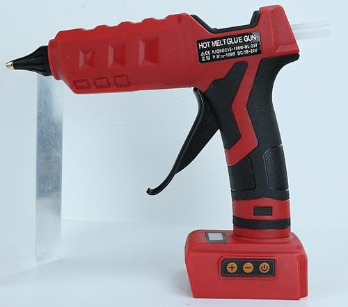 100W Cordless Hot Glue Gun for Milwaukee 18V Battery,Temp Electric Power Glue Gun with 10PCs 11mm Glue Sticks for DIY, Repairs,Arts,Crafts,Sealing(No Battery)