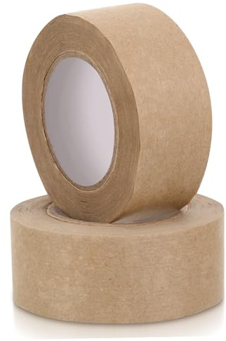 JEWEDECO Wasseraktiviertes Klebeband 2 Rollen, Rahmenband für Bilderrahmen | Nassklebeband Aquarell, Khaki, Wasserlöslicher Kleber, Leicht zu Reißen, für Malerei und Einrahmen