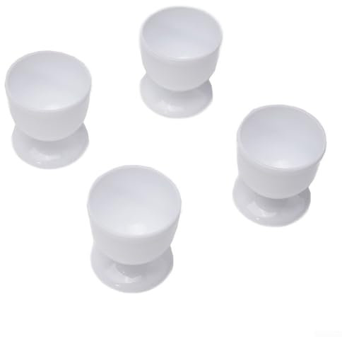 babominimer Lot de 4 coquetiers en céramique blanche en porcelaine pour servir des œufs durs parfaits