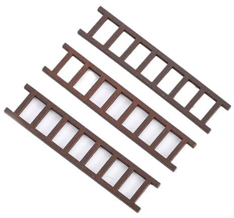 VCSZYAFX 3PCS Mini Holztreppe Miniaturmöbel Leiter Puppenhaus Schritte Modell Bösewicht Handwerk Home DIY Desktop Dekoration