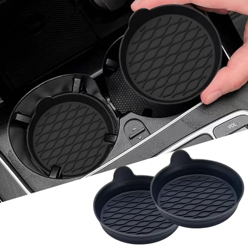 Whimsigulp 2pcs Car Cup Holder Coasters – Universal Non-Slip Rubber Inserts, Waterproof & Easy to Clean, Protects Cup Holders from Dirt, Crumbs & Spills, Fits Most Vehicles