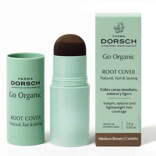 FARMA DORSCH - Cubre Canas | Corrector Instantáneo Raíces & Barba | Acabado Natural y Ligero | Efecto Densidad Visual | Anti-Grasa & Anti-Sudor | 3 Tonos Disponibles (Castaño Claro)