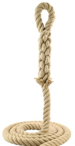 Polyhanfseil Seil Ø30 mm Polyhanf mit Schlaufe (Augspleiß) 1–50 m gedreht Tauwerk – Ropes and More® (3m mit Auge)
