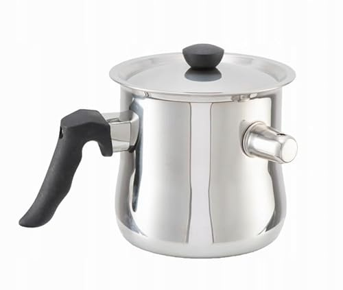 ZILNER Milchtopf mit Pfeife, Deckel, Edelstahl, 15 cm, Herdarten, Silber | Doppelwand-Milchtopf, Edelstahl-Topf mit Pfeifsignal, für Induktion, Gas, Keramik, Elektro, spülmaschinengeeignet