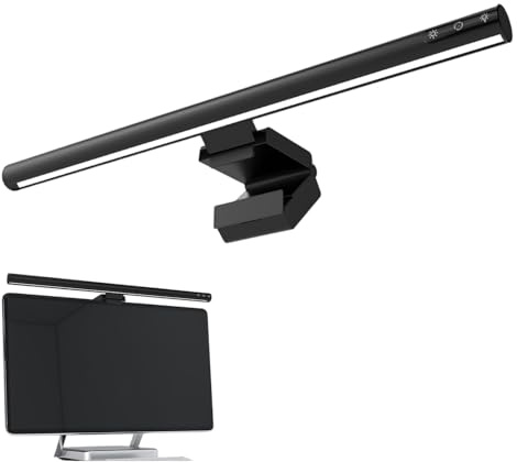 Monitor Light Bar Computer con Controllo Touch, Protezione Occhi Lampada da Scrivania Regolabile Livelli di Luminosità 5 Temperatura Colore Anti Blu Luce PC Barra Luce Luce Lampada Monitor per Casa