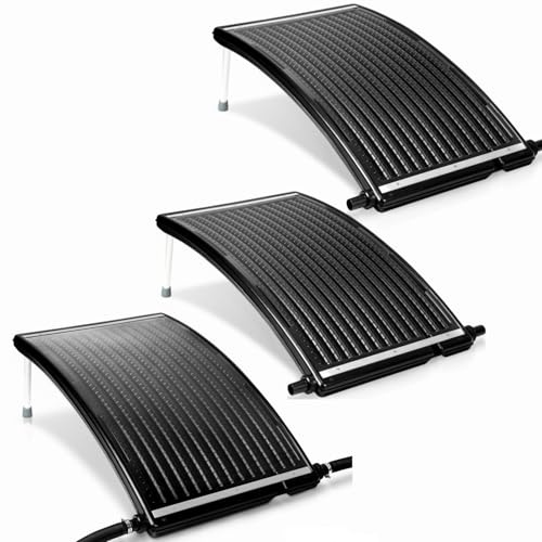 Jayseuw Solarheizung Pool Solarkollektor 110x65cm 3er Set höhenverstellbar | Umweltfreundliche Solar Poolheizung; höhenverstellbarer Kollektor; für Pools bis 10000L/h; 32/38mm Anschluss; energiesparend;