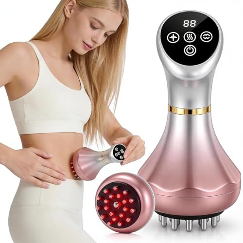Nuevo Mi Jardin 4-in-1 Lymphatic Drainage Massager - Anti-Cellulite Tool with Heating/Vibration/Light Therapy, Cordless Handheld for Cellulite & Legs/Belly/Back/Hips Pain Relief & Skin Tightening