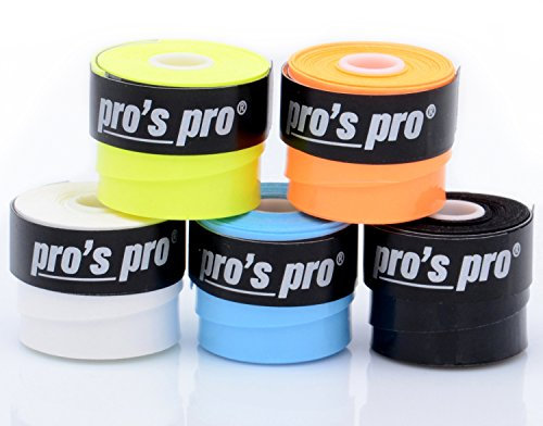 trendsportprofi Pro's Pro Super Tacky Plus Griffband, Bunt Sortiert (Weiß, Schwarz, Blau, Gelb und Orange), 5 Stück