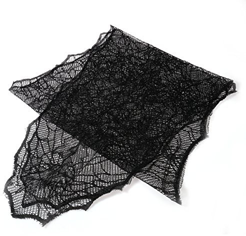 Halloween Tischläufer Tischdecke Spider Web Blätter Creepy Tischdecke Stoff für Halloween Dekorationen (schwarz)
