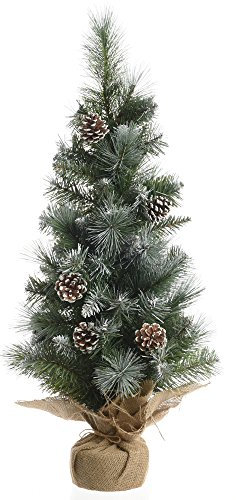 Kiefernbaum im Jutesack mit Schnee 75cm künstlicher Weihnachtsbaum Zierschmuck Weihnachten Christbaum