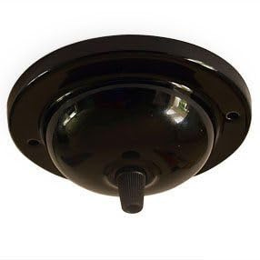 Ceiling Rose in Black Porcelain (Black)