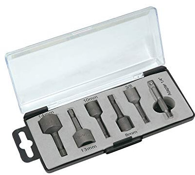 Hm Aussensechskant Bitset 6 Teilig 8 Bis 14 Mm und 3/8 0,9525 cm Bit Adapter 1/4 0,635 cm