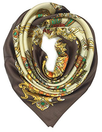 YOUR SMILE Seidenähnlicher Schal, modisches Muster, groß, quadratisch, Satin, Kopftuch, Kopfschmuck, 102, 35''x35''