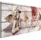 murando - Wandbilder XXL Engel 120x40 cm 1 tlg - Wand Deko Vlies Leinwand Bilder Groß Wanddeko Wohnzimmer Schlafzimmer Kunstdrucke Panoramabild - Holzoptik Blumen Rose Vintage h-C-0060-b-a