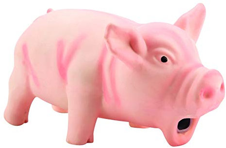 Quietschspielzeug für Hunde, Latex Hundespielzeug Grunzen Schwein Hundespielzeug Hunde Interaktives Spielen Hunde Latex Spielzeug für Starke Kauer für Kleine Mittelgroße Hunde(Rosa)