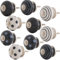 10 X SET Weiß Schwarz Möbelknöpfe 40mm Knauf f Gewinde Keramik und Edelstahl metrisch M3