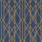Rasch Portfolio Lattice Geometric Wallpaper Luxury Metallic Shimmer Feature Wall Stripe Linear 10m Roll Navy Blue Copper 215144