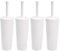 Amazon Basics Toilet Bowl Brushes and Holder Set with No-Slip Grip and Heavy Duty Bristles, Pack of 4, White (Previously AmazonCommercial Brand)