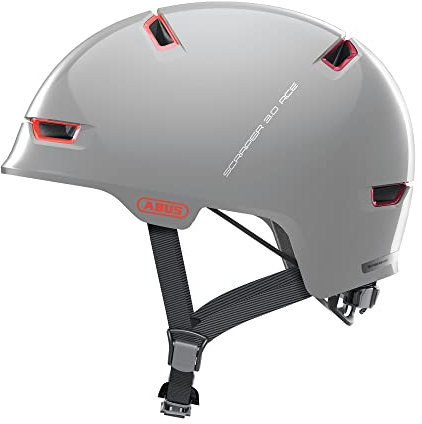 ABUS Stadthelm Scraper 3.0 ACE - Robuster Fahrradhelm für den Stadtverkehr - für Damen und Herren - Grau/Orange, Größe L