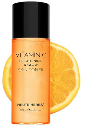Neutriherbs Vitamin C Toner für Gesicht Alkoholfreies Gesichtswasser mit Aloe Vera Hexen Hazel Extrakt Hyaluronsäure Feuchtigkeitsspendende und glättende Haut 100ml e/3.38fl. oz