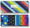 Happy Socks 4-Pack Stripe Box, farbenfrohe und fröhliche, Socken für Männer und Frauen, Schwarz-Weiß-Blau-Grün-Rosa-Orange-Gelb-Lila (36-40)