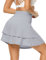 WOWENY Tennisrock Damen Golf Skort Mit Hose, Rock Damen Sommer kurz Sportrock Mit Hose, Faltenrock Laufrock Minirock Mit Shorts Sport Skirt Für Fitness Workout Running Hockey (1-Hellblau, XL)